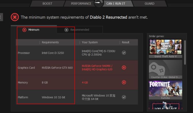 compare my pc and diablo 2 resurrected minimum requirements