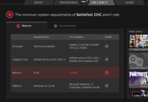 compare your pc and battlefield 2042 minimum requirements