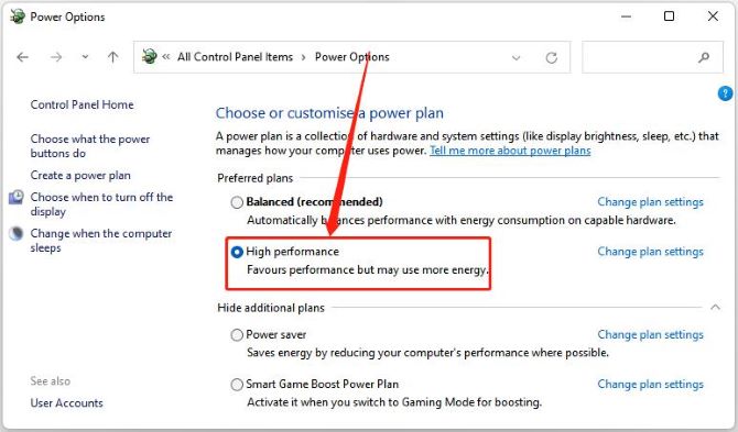 optimize windows 11 for gaming power high performance
