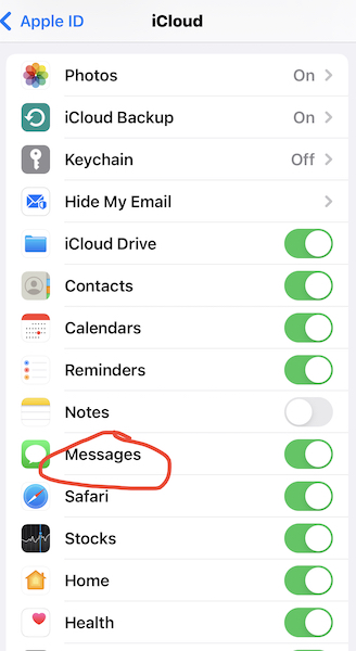recover messages from icloud message