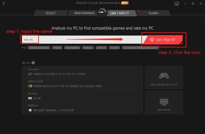 smart game booster can i run it input lost ark