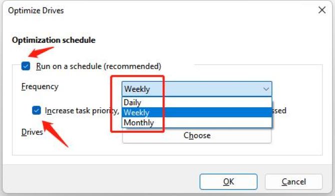 windows 11 run dfrgui set optimization schedule