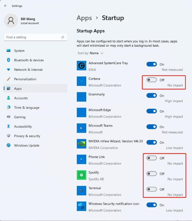 windows 11 settings turn off unwanted startup apps