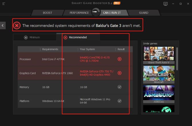 baldur gate 3 recommended system requirements