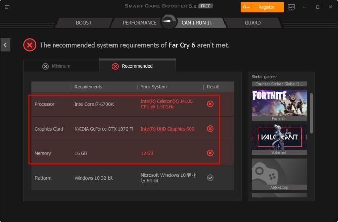 compare your pc and far cry 6 recommended requirements