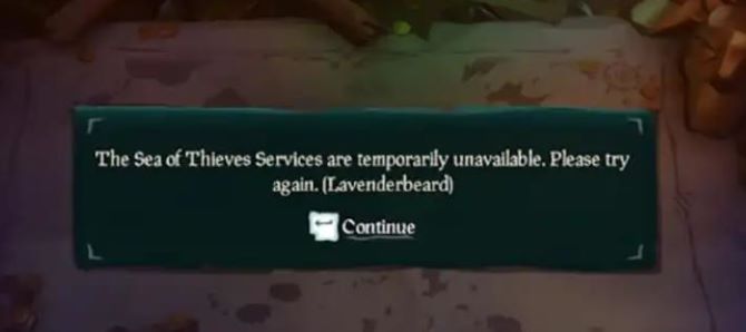 Sea of Thieves Services are Temporarily Unavailable