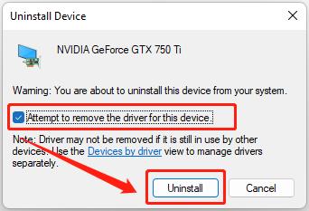 amd driver timeout tick attempt to remove the driver for this device