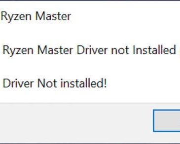 amd ryzen master driver not installed properly