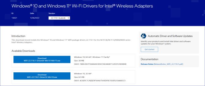 download intel wifi 6 ax201 driver from official site