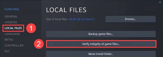 elden ring multiplayer click verify integrity of game files