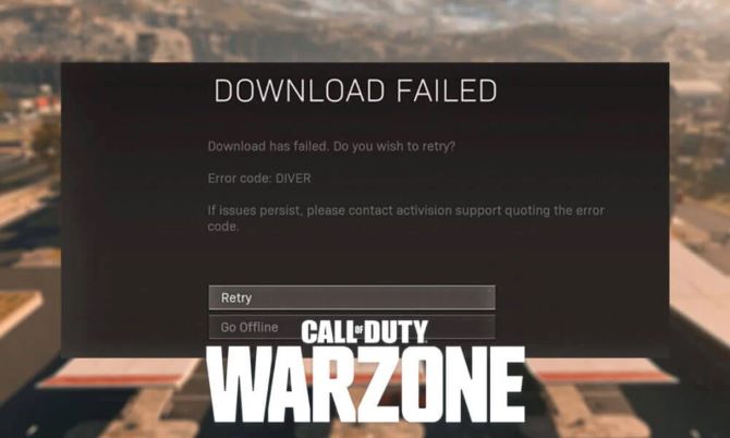 error code diver warzone home page