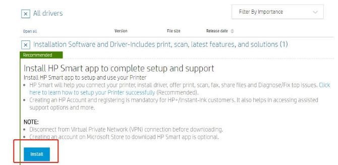 hp 3755 driver recommended install hp smart