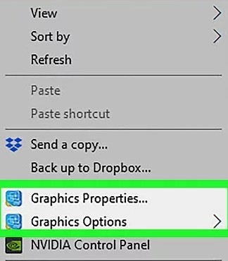 restart graphics driver click graphic properties
