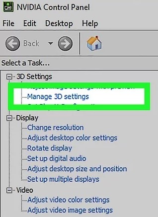 restart graphics driver click manage 3d settings