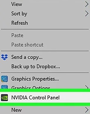 restart graphics driver click nvidia control panel