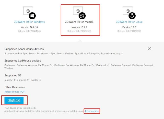 3dconnexion driver click driver archive