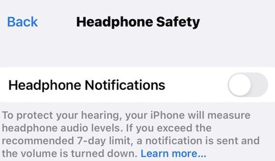 how to turn off headphone safety