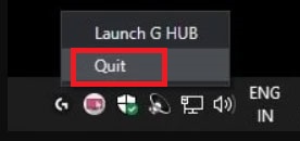logitech g hub not opening click quit