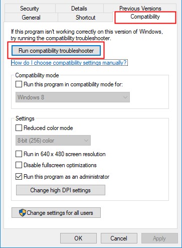 compatibility run compatibility troubleshooter