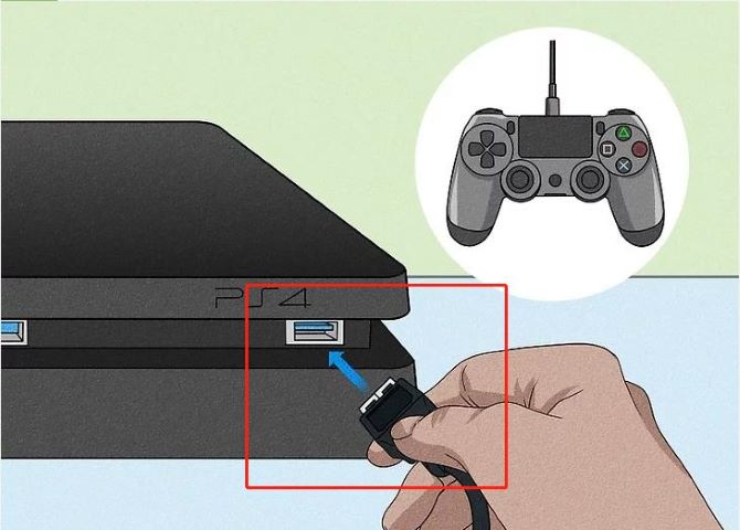 connect ps4 controller to ps4 with usb port
