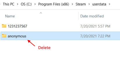 delete steam folder