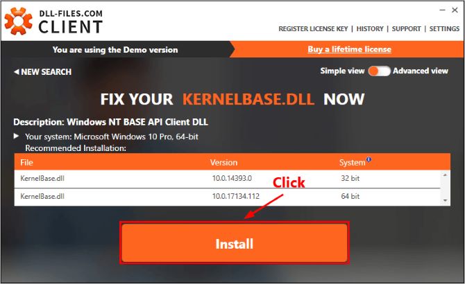 install kernelbase.dll