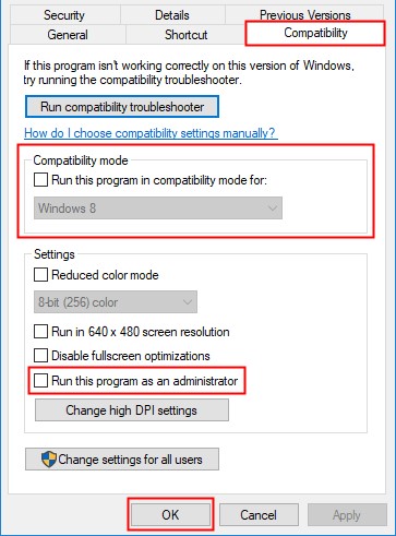 run the program in compatibility mode for