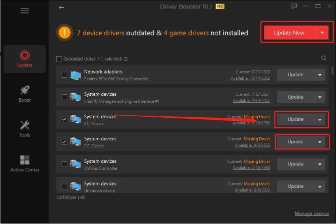 pci device driver update