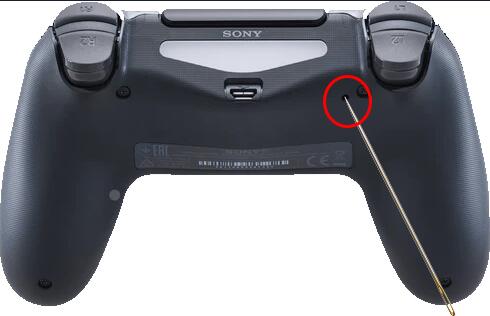ps4 controller use a pin to press the reset button