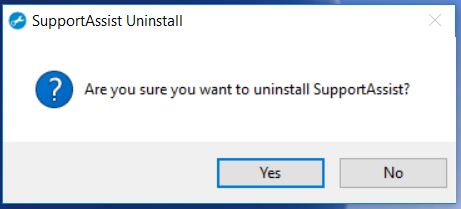 confirm uninstall supportassist