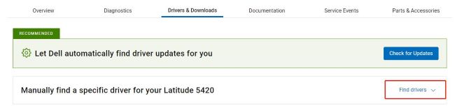 dell latitude 5420 drivers click find drivers