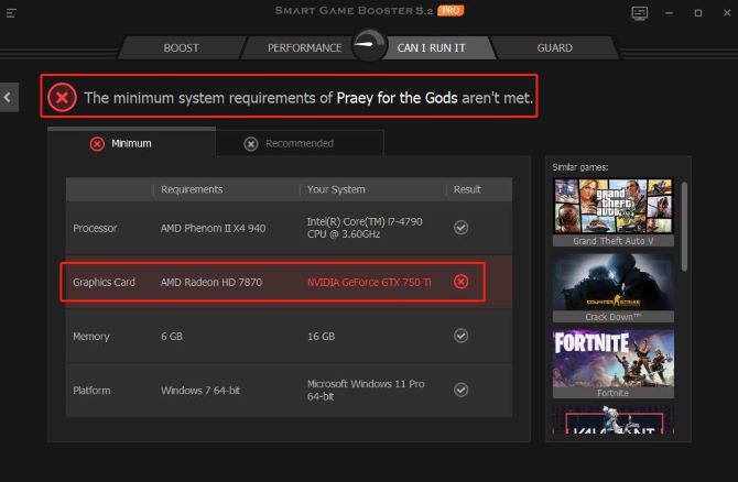 praey for the gods compare your pc and game minimum system