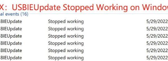 usbieupdate stopped working