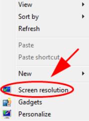 windows 7 screen resolution