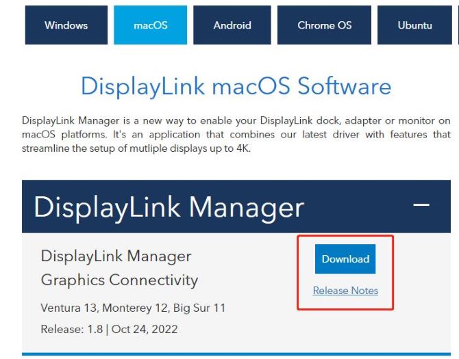 displaylink manager download mac