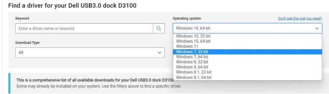 dell d3100 driver determine windows os