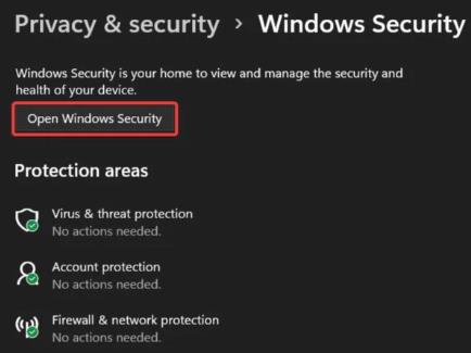 open windows security