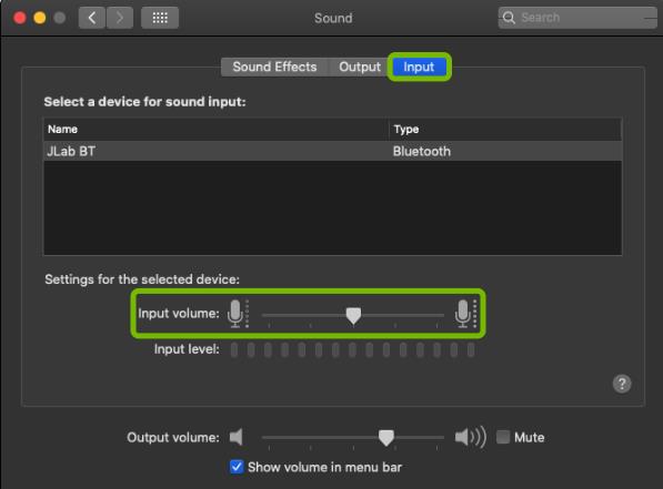 check audio settings mac select input