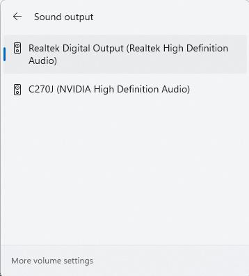 check audio settings select sound output