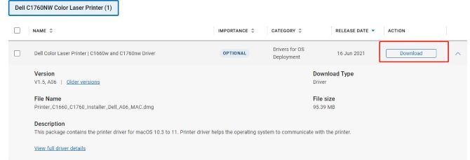 dell c1760nw driver download for mac