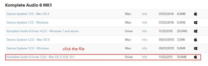 komplete audio 6 driver download for mac