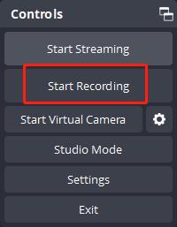 obs studio start recording