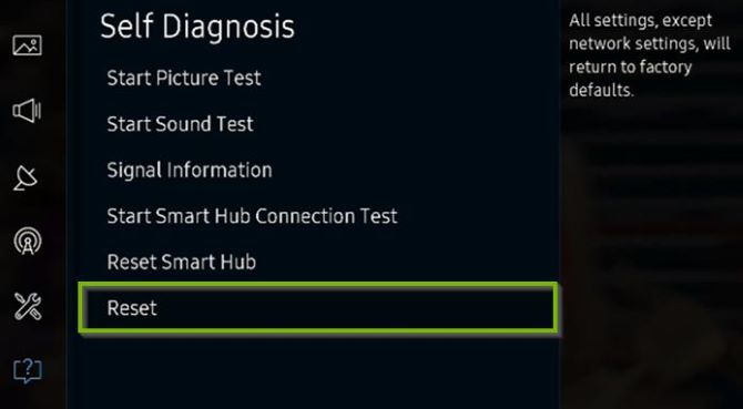 samsung tv smart hub reset