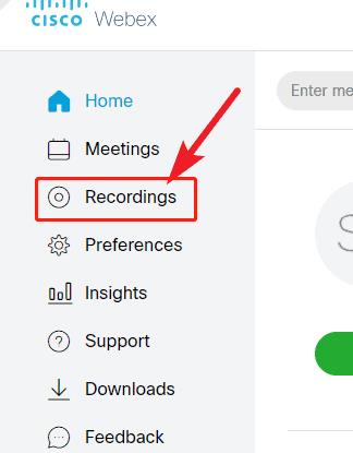 webex recordings find cloud recordings