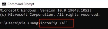 ipconfig all