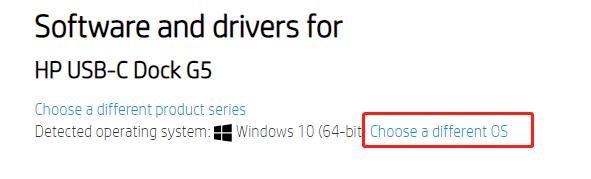 hp usb-c dock g5 driver  select different os