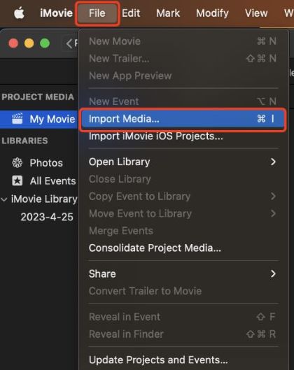 imovie file import media
