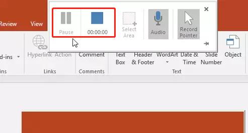 powerpoint screen recorder stop recording