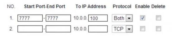 router set start port