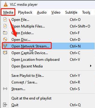 vlc media open network stream